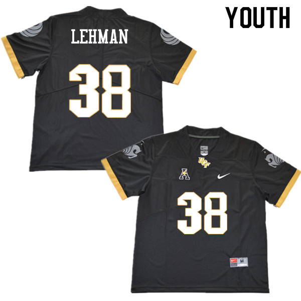 Youth #38 Zach Lehman UCF Knights College Football Jerseys Sale-Black - Click Image to Close